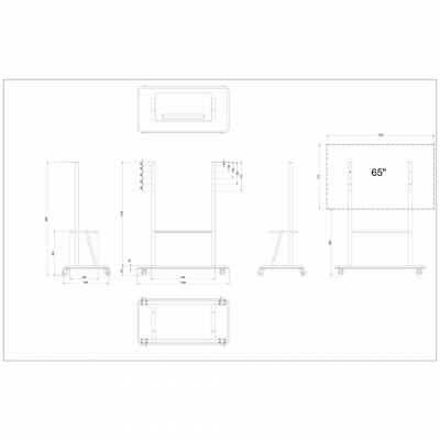 Мобільна стійка PSMBST01 із кріпленням для інтерактивної панелі Prestigio MultiBoard